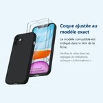 Accessoire ajusté au modèle exact – Coque Silicone Noir + Verres Trempes X2 Pour iPhone 11