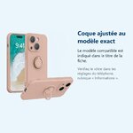 Accessoire ajusté au modèle exact – Coque Silicone Pour iPhone 14 Plus Couleur Rose Avec Anneau Support