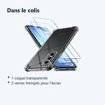 Contenu du colis – Coque Pour Samsung Galaxy A17 Silicone Transparente Angles Renforces + 2 Verres Trempes