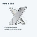 Contenu du colis – Coque Silicone Transparente Angles Renforces + 2 Verres Trempes Pour Honor 400 Lite