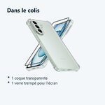 Contenu du colis – Coque Pour Samsung Galaxy A37 5G Silicone Transparente Angles Renforces + Verre Trempe