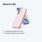 Contenu du colis – Coque Rose pour Samsung Galaxy A34 5G (6,6 pouces) et 2 Verres Trempé Film Protection Ecran