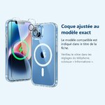 Accessoire ajusté au modèle exact – Coque Silicone Transparente Compatible Magsafe + Verre Trempes et Protection Camera Arrie