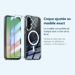 Accessoire ajusté au modèle exact – Coque Silicone Transparente Compatible Magsafe + 2x Verres Trempes et Protections Camera