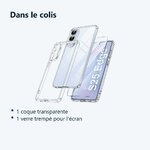 Contenu du colis – Coque Pour Samsung Galaxy S25 Edge Silicone Transparente Angles Renforces + Verre Trempe