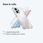 Contenu du colis – Coque Silicone Transparente Angles Renforces + 2 Verres Trempes Pour Honor 400 5G