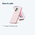 Contenu du colis – Coque Silicone Rose + 2 Vitres Protection Ecran Pour Xiaomi Redmi Note 12 4G