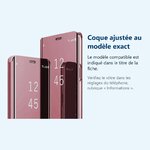Accessoire ajusté au modèle exact – Coque Folio Rabat Miroir Pour Samsung Galaxy S23 FE Couleur Rose