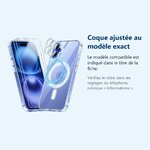 Accessoire ajusté au modèle exact – Coque Silicone Transparente Compatible Magsafe + Verres Trempes et Protections Camera Arr