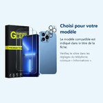 Accessoire ajusté au modèle exact – Verres Trempes et Protections Camera Arriere X2 Pour iPhone 13 Pro