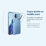 Accessoire ajusté au modèle exact – Coque Silicone Transparente + 2 Verres Trempes Pour Xiaomi Mi 11 Lite 5G NE