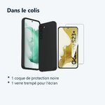 Contenu du colis – Coque Noir pour Samsung Galaxy S23 Plus (6,6 pouces) et Verre Trempé Film Protection Ecran