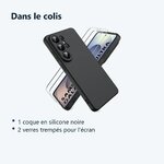 Contenu du colis – Coque Pour Samsung Galaxy S26 Ultra Silicone Noir + 2 Verres Trempes