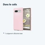 Contenu du colis – Coque Silicone Couleur Rose Pour Google Pixel 7A