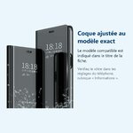 Accessoire ajusté au modèle exact – Coque Rabat Miroir Noir Pour Samsung Galaxy S22 Plus 5G