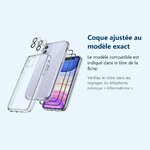Accessoire ajusté au modèle exact – Coque Silicone Transparente + Verres Trempes et Protections Camera Arriere X2 Pour iPhone