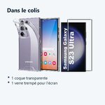 Contenu du colis – Coque Silicone Transparente + Verre Trempe Pour Samsung Galaxy S23 Ultra 5G