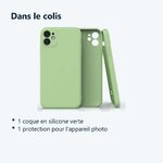 Contenu du colis – Coque Silicone Pour iPhone 11 Couleur Vert Protection Objectif Appareil Photo