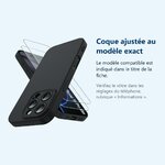 Accessoire ajusté au modèle exact – Coque Pour iPhone 16 Pro Max Silicone Noir + 2 Verres Trempes