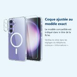 Accessoire ajusté au modèle exact – Coque Silicone Transparente Compatible Magsafe + Verre Trempes et Protection Camera Arrie