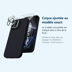 Accessoire ajusté au modèle exact – Coque Silicone Noir + Verres Trempes et Protections Camera Arriere X2 Pour iPhone 16 Pro