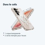 Contenu du colis – Coque Silicone Transparente Compatible Magsafe + 2 Verres Trempes Pour Samsung Galaxy S26 Ultra