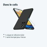 Contenu du colis – Coque Silicone Noir + Verre Trempe Pour Poco M4 Pro 5G