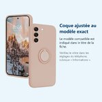 Accessoire ajusté au modèle exact – Coque Silicone Pour Samsung Galaxy S24 Couleur Rose Avec Anneau Support