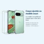 Accessoire ajusté au modèle exact – Coque Silicone Transparente Angles Renforces + 2 Verres Trempes Pour Google Pixel 9
