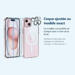 Accessoire ajusté au modèle exact – Coque Silicone Transparente Compatible Magsafe + Verres Trempes et Protections Camera Arr