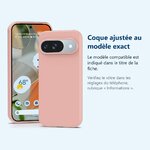 Accessoire ajusté au modèle exact – Coque Silicone Rose Pour Google Pixel 9 / 9 Pro