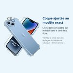Accessoire ajusté au modèle exact – Coque Silicone Transparente Angles Renforces + Verre Trempe et Protection Camera Arriere