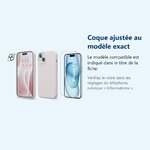 Accessoire ajusté au modèle exact – Coque Silicone Rose + Verre Trempe et Protection Camera Arriere Pour iPhone 15