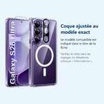 Accessoire ajusté au modèle exact – Coque Silicone Transparente Compatible Magsafe + Verre Trempes et Protection Camera Arrie
