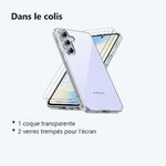 Contenu du colis – Coque Silicone Transparente + 2 Verres Trempes Pour Samsung Galaxy S25 FE