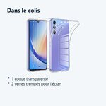 Contenu du colis – Coque Transparente pour Samsung Galaxy A34 5G (6,6 pouces) et 2 Verres Trempé Film Protection Ecran