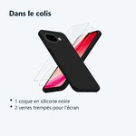 Contenu du colis – Coque Pour Google Pixel 10a Silicone Noir + 2 Verres Trempes