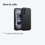 Contenu du colis – Coque Silicone Noir Pour iPhone 16