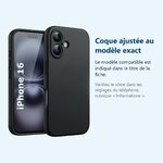 Accessoire ajusté au modèle exact – Coque Silicone Noir Pour iPhone 16