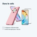 Contenu du colis – Coque Pour Honor Magic 6 Lite 5G Silicone Rose + Verre Trempe