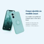 Accessoire ajusté au modèle exact – Coque Silicone Pour iPhone 12 Couleur Vert Avec Anneau Support
