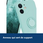 Vue de détail – Coque Silicone Pour iPhone 12 Couleur Vert Avec Anneau Support