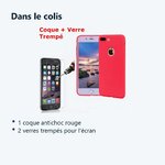 Contenu du colis – Coque Silicone pour iPhone Xr Rouge Antichoc + 2 Verres Trempes