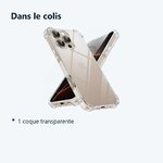 Contenu du colis – Coque Silicone Transparente Angles Renforces Pour iPhone 16 Pro Max