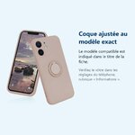 Accessoire ajusté au modèle exact – Coque Silicone Pour iPhone 12 Couleur Rose Avec Anneau Support