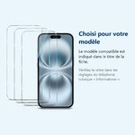 Accessoire ajusté au modèle exact – Verres Trempes X3 Pour iPhone 16 Plus