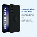 Accessoire ajusté au modèle exact – Coque avec Anneau Couleur Noir Pour Samsung Galaxy S23 Plus 5G