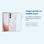 Accessoire ajusté au modèle exact – Coque MagSafe Transparente pour Samsung Galaxy S22 Plus + 2 Verres Trempés + 2 Protection