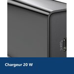 Vue de détail – Chargeur USB-C Noir 20W pour Samsung / Xiaomi / Oppo / Sony