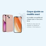 Accessoire ajusté au modèle exact – Coque Silicone avec Porte Carte Rose + 2 Verres Trempes Pour iPhone 13